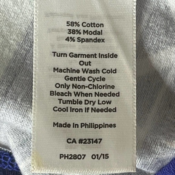 Talbots  A-Line Dress Women's Size M Stretch Knit Belted Geo Print Navy Purple - Picture 8 of 8